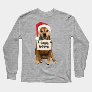 Happy Holidays Pitbull Long Sleeve T-Shirt